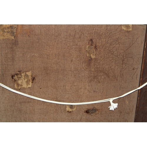 85 - A 19th century primitive Oil on Canvas of two girls, one holding a basket of fruit, English primitiv... 