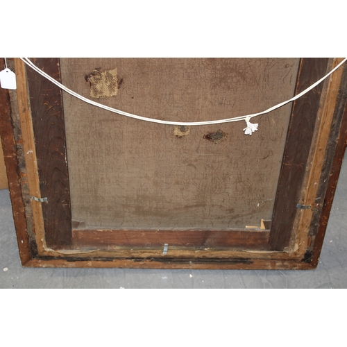 85 - A 19th century primitive Oil on Canvas of two girls, one holding a basket of fruit, English primitiv... 