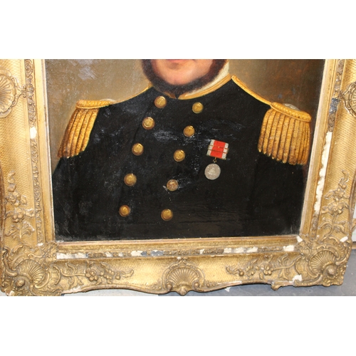 86 - c19th oil painting portrait of Captain Charles Alexander Johnston Royal Navy HMS Agamemnon Trafalgar... 