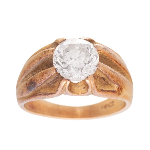 An 18ct gold and diamond solitaire ring, the diamond of approximately 8.0mm, circa 2ct, ring size P/Q, total weight 11.5g.
