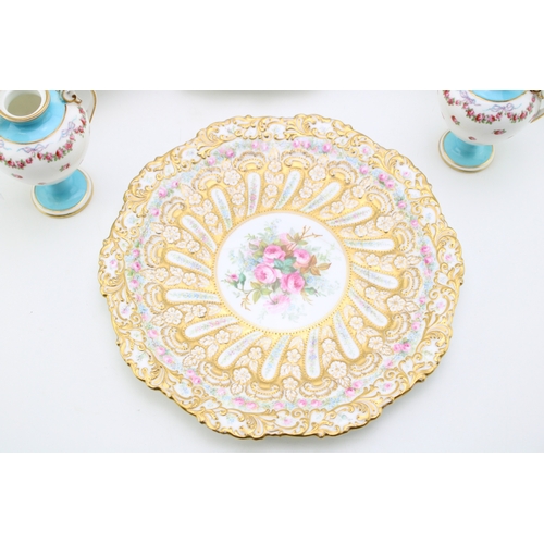 10 - A collection of early ceramic items to include a pair of 19th century George Jones, Crescent China t... 