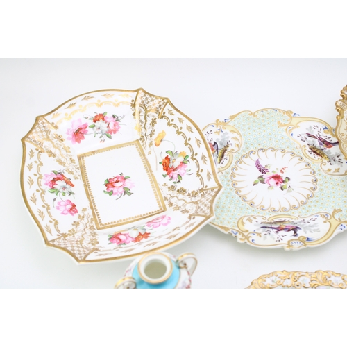 10 - A collection of early ceramic items to include a pair of 19th century George Jones, Crescent China t... 