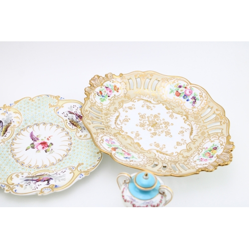 10 - A collection of early ceramic items to include a pair of 19th century George Jones, Crescent China t... 