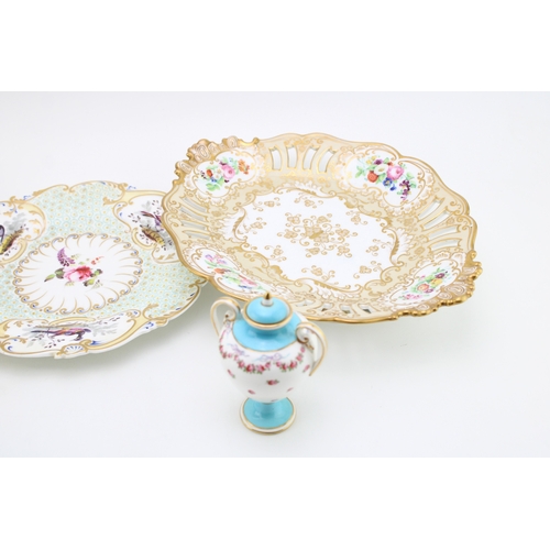 10 - A collection of early ceramic items to include a pair of 19th century George Jones, Crescent China t... 