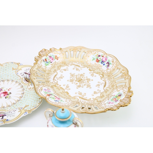 10 - A collection of early ceramic items to include a pair of 19th century George Jones, Crescent China t... 