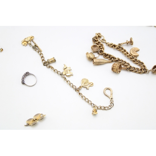 123 - A collection of vintage gold plated costume jewellery to include Christian Dior items and silver rin... 