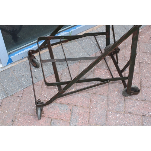 13 - Tote-Cart, Illinois folding shopping trolley/cart in pressed steel, 92cm tall.