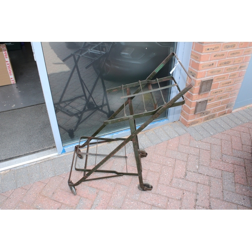 13 - Tote-Cart, Illinois folding shopping trolley/cart in pressed steel, 92cm tall.