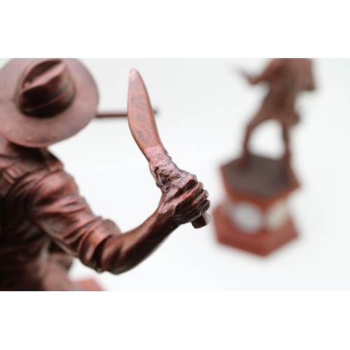 144 - Three Danbury Mint World War Two figures to include the Liberator and others (3), with coins inset t... 