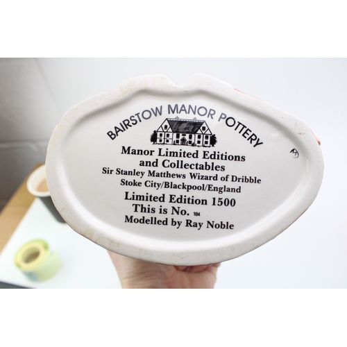 153 - Bairstow Manor Pottery character jug 'Sir Stanley Matthews', limited edition, designed by Ray Noble.