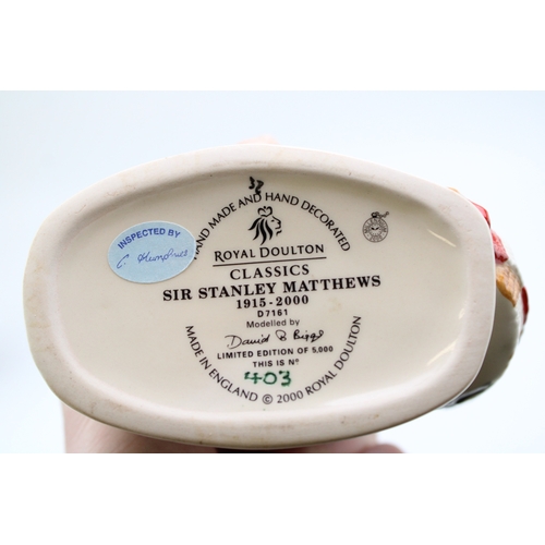 155 - Small Royal Doulton character jug Sir Stanley Matthews D7161, limited edition.