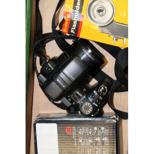 159 - A collection of cameras to include a Panasonic FS7 Lumix, Panasonic TZ 4 a Sony Cyber-shot and other... 