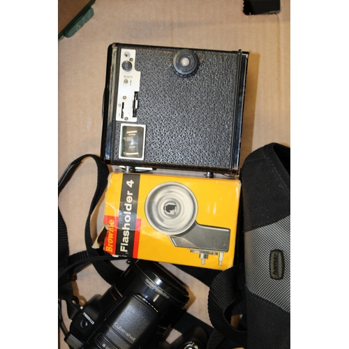 159 - A collection of cameras to include a Panasonic FS7 Lumix, Panasonic TZ 4 a Sony Cyber-shot and other... 