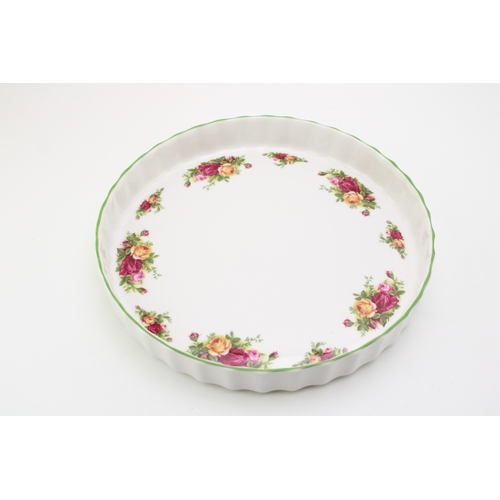 161 - Royal Albert 'Old Country Roses' pattern quiche dish/baking dish, 29.5cm diameter.
