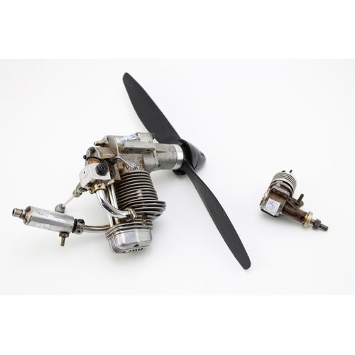 167 - Enya 60-4c Fourstroke enginne for model aircraft, together with one other, 23cm wide, 13cm tall, (2)... 