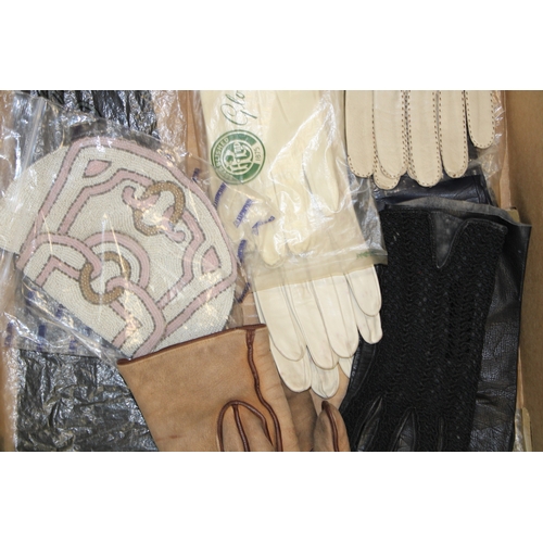 177 - A collection of lady's gloves to include kid leather and calf skin examples together with a vintage ... 