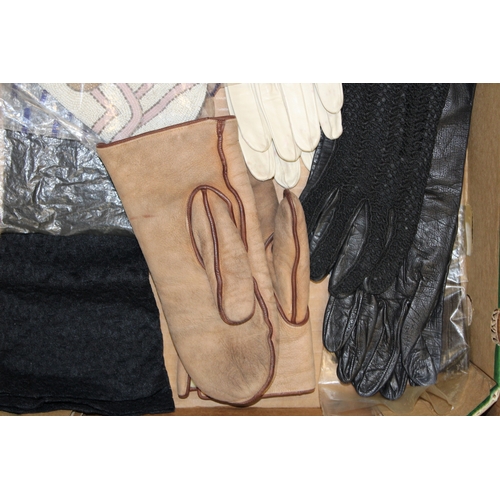 177 - A collection of lady's gloves to include kid leather and calf skin examples together with a vintage ... 