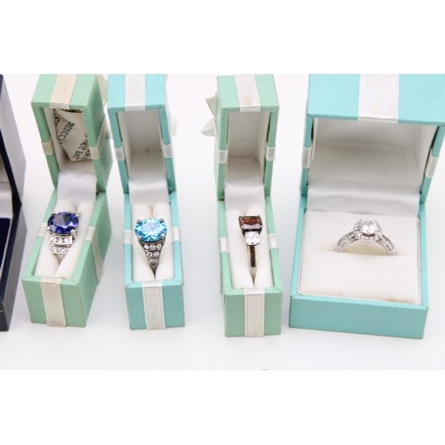 51 - A collection of costume jewellery and silver dress rings to include gold on silver examples, (Qty).