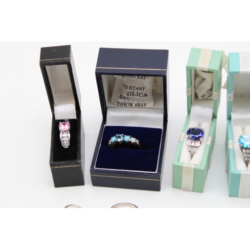 51 - A collection of costume jewellery and silver dress rings to include gold on silver examples, (Qty).