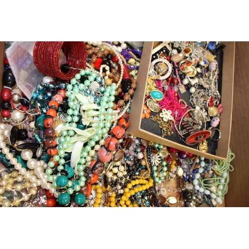 60 - A mixed collection of costume jewellery to include some silver items, (Qty).