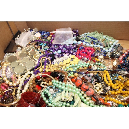 60 - A mixed collection of costume jewellery to include some silver items, (Qty).