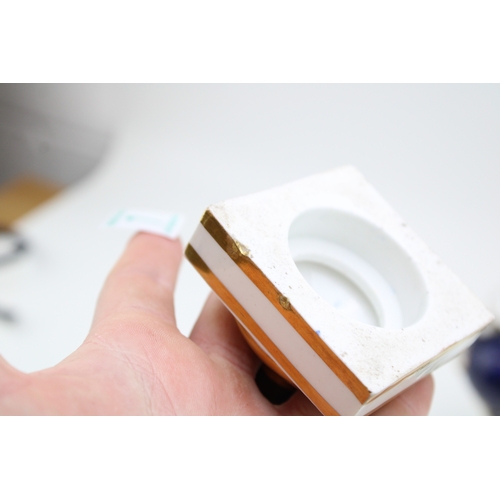 7 - Royal Worcester two handled pedestal vase decorated with floral sprays and gilt highlights, together... 