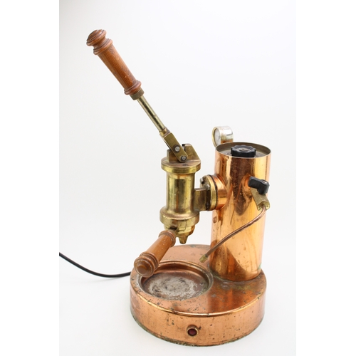 Elektra Italy copper and brass espresso maker / coffee machine, 52cm tall.
