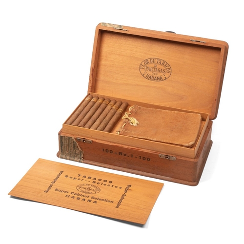 295 - A vintage Flor de Tabacos de Partagas Habana Super Cabinet Selection box No. 1 for 100 cuban cigars ... 