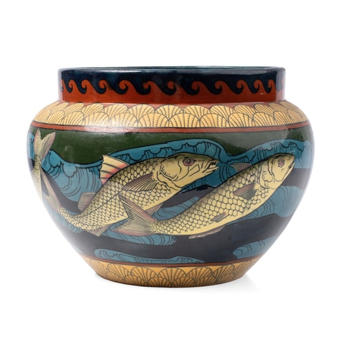 Frederick Rhead for Foley: a Wileman & Co 'Intarsio' jardiniere, c ...