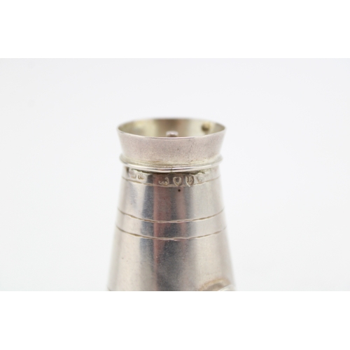 138 - A Victorian silver novelty pepperette or pepper pot in the form of a milk churn of conical form, Cor... 