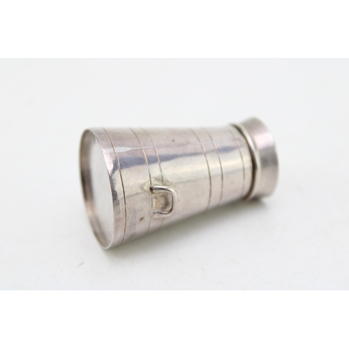 138 - A Victorian silver novelty pepperette or pepper pot in the form of a milk churn of conical form, Cor... 