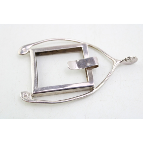 149 - A silver badge holder, of wishbone form with internal rectangular frame, Walker and Hall, London 190... 
