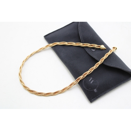 224 - A Wellendorff 18ct spun gold necklace of four interwoven spun strands, of silken form, complete with... 