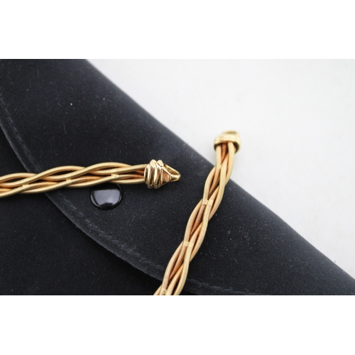 224 - A Wellendorff 18ct spun gold necklace of four interwoven spun strands, of silken form, complete with... 
