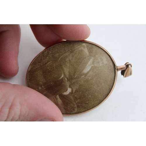240 - 9ct gold photo frame locket, Chester 1913, gross 16.4g including glass.
