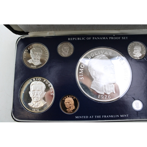 29 - Boxed Franklin Mint Republic of Panama Proof Set to include large sterling silver 20 Balboas coin, 1... 
