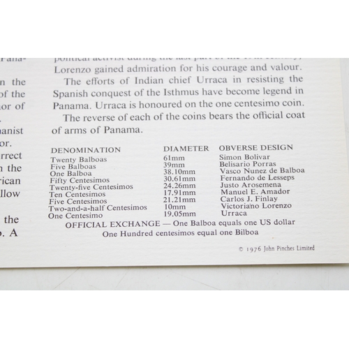 29 - Boxed Franklin Mint Republic of Panama Proof Set to include large sterling silver 20 Balboas coin, 1... 