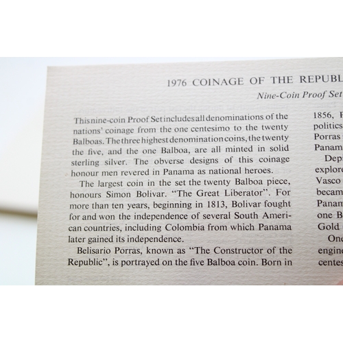 29 - Boxed Franklin Mint Republic of Panama Proof Set to include large sterling silver 20 Balboas coin, 1... 