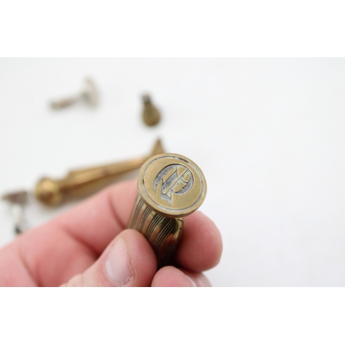 45 - A group of seals including an early bronze seal, possibly medieval, with stag's head impression, a v... 