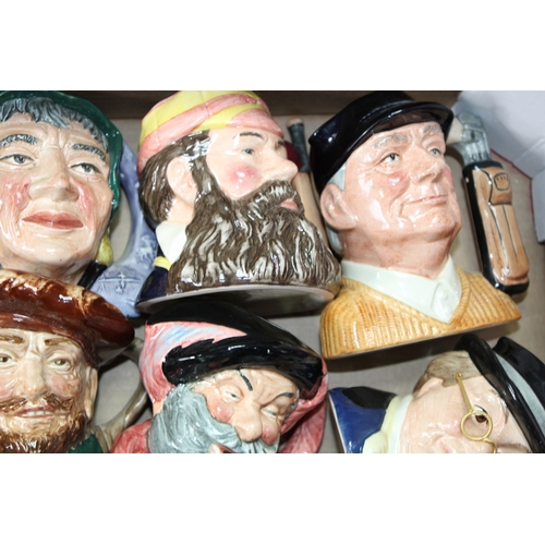 184 - Small Royal Doulton character jugs to include Fortune Teller, W G Grace, Pickwick and others (12).