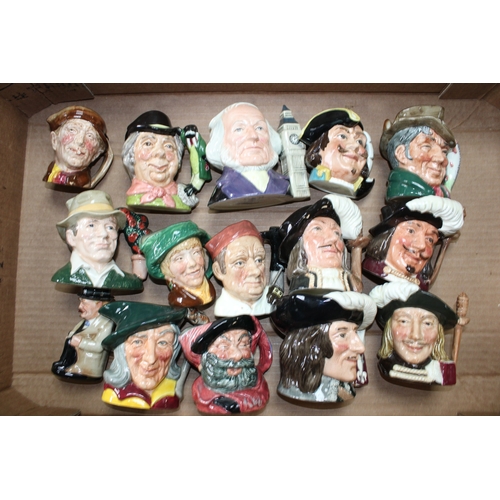 185 - Small Royal Doulton character jugs to include Walrus and the Carpenter, Pied Piper, Churchill and ot... 