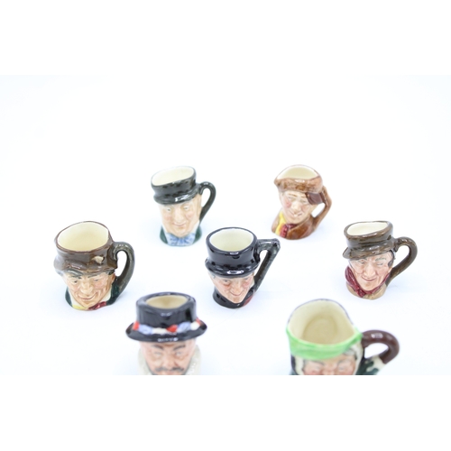 188 - Seen tiny Royal Doulton character jugs to include Arry, Sairey Gamp and others (7).