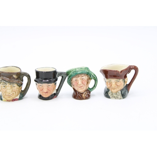 189 - Six Tiny Royal Doulton character jugs to include Fat Boy, Auld Mac and others (6).
