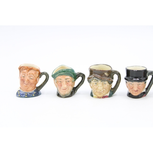 189 - Six Tiny Royal Doulton character jugs to include Fat Boy, Auld Mac and others (6).