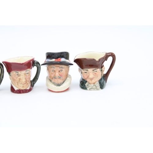 190 - Six Tiny Royal Doulton character jugs to include Beefeater, Old Charley and others (6).