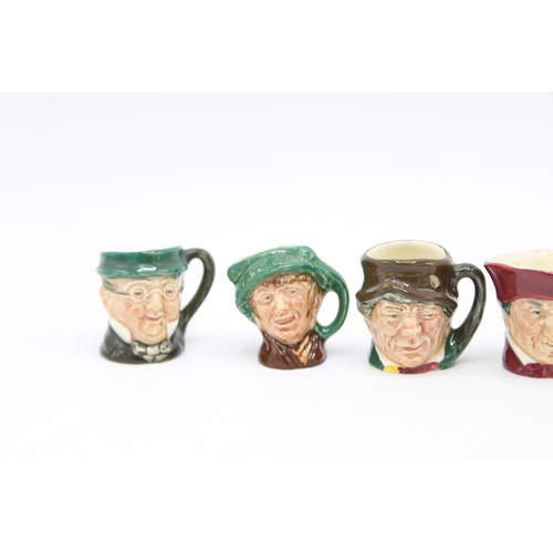 190 - Six Tiny Royal Doulton character jugs to include Beefeater, Old Charley and others (6).