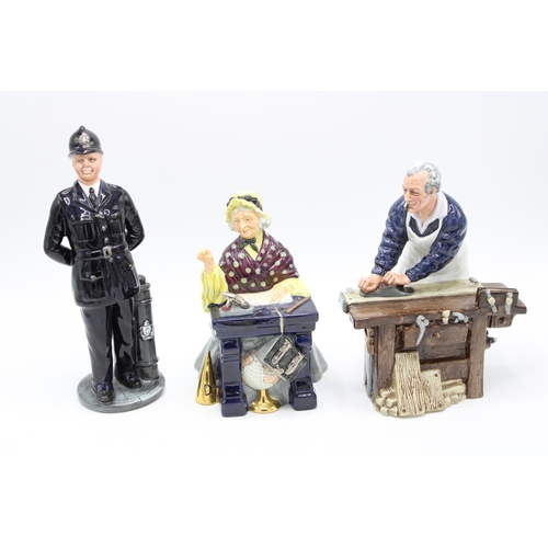 200 - Royal Doulton figures to include The Bobby HN2778, The Carpenter HN2678, Schoolmarm HN2223