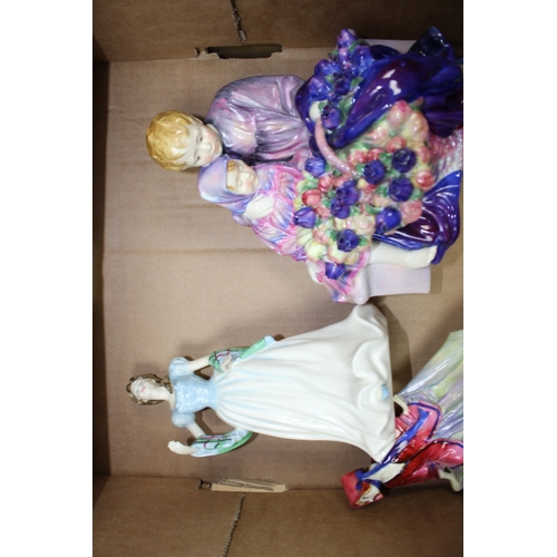 201 - Royal Doulton figures Milestone HN3297, Sweet Anne HN1453 and HN1331, Flower of Scotland HN4240,  Fl... 