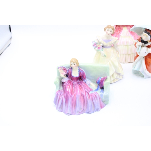 216 - Royal Doulton figures to include Charmian HN1568, Pauline HN1444, Bridesmaid HN2148, Jersey Milkmaid... 