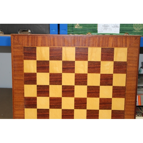 273 - A Mid Century Inlaid Wooden Chess Board of Large Size